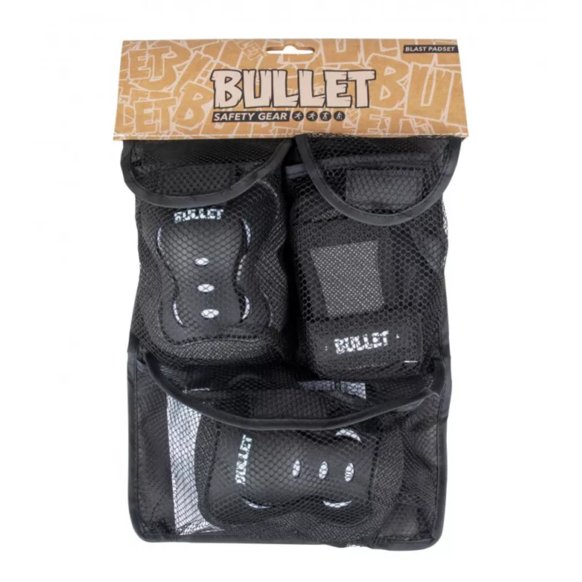 Pack 3 protections enfant BULLET Blast V2 Junior - Noir / Blanc