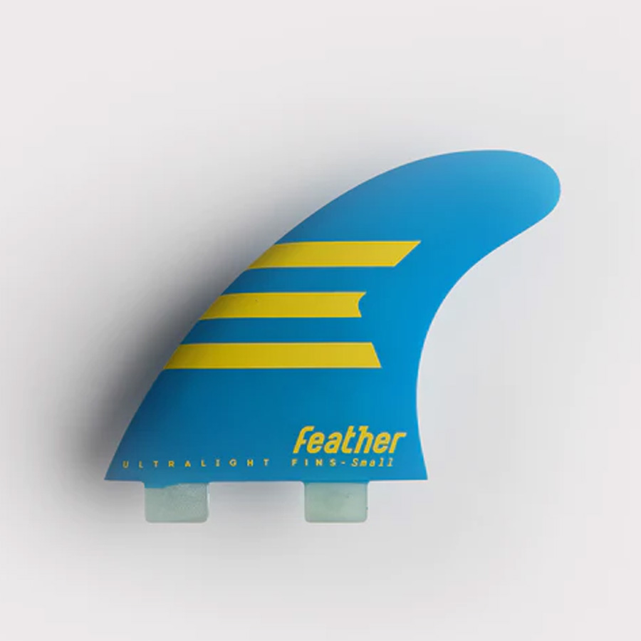 Dérives FEATHER FINS Ultralight Epoxy HC Dual Tab Blue/Yellow M