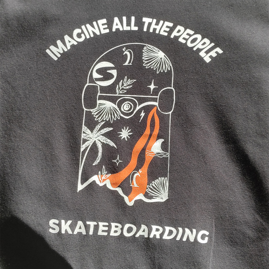 Sweat à capuche SOONLINE Imagine all the people Skateboarding