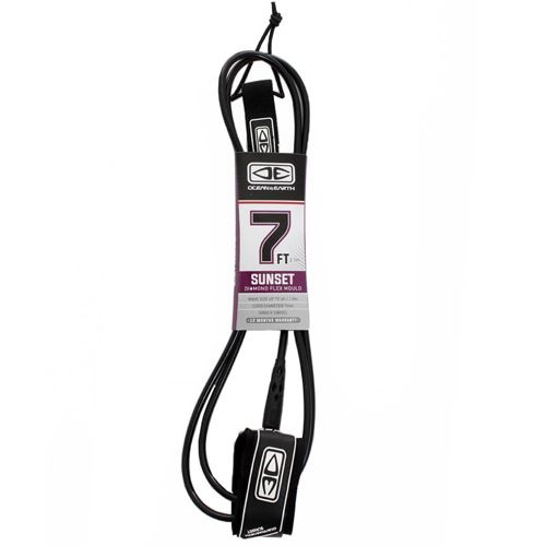 Leash Sunset Ocean Earth 7' Noir Blanc