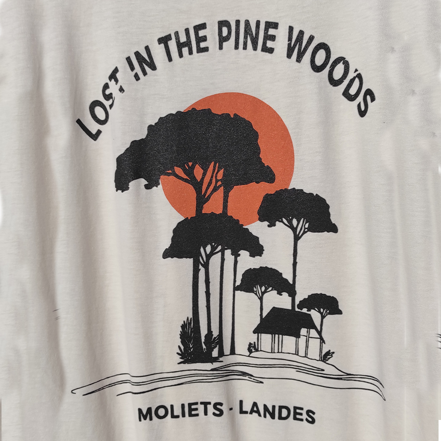 Tshirt SOONLINE Lost in the pine woods crème