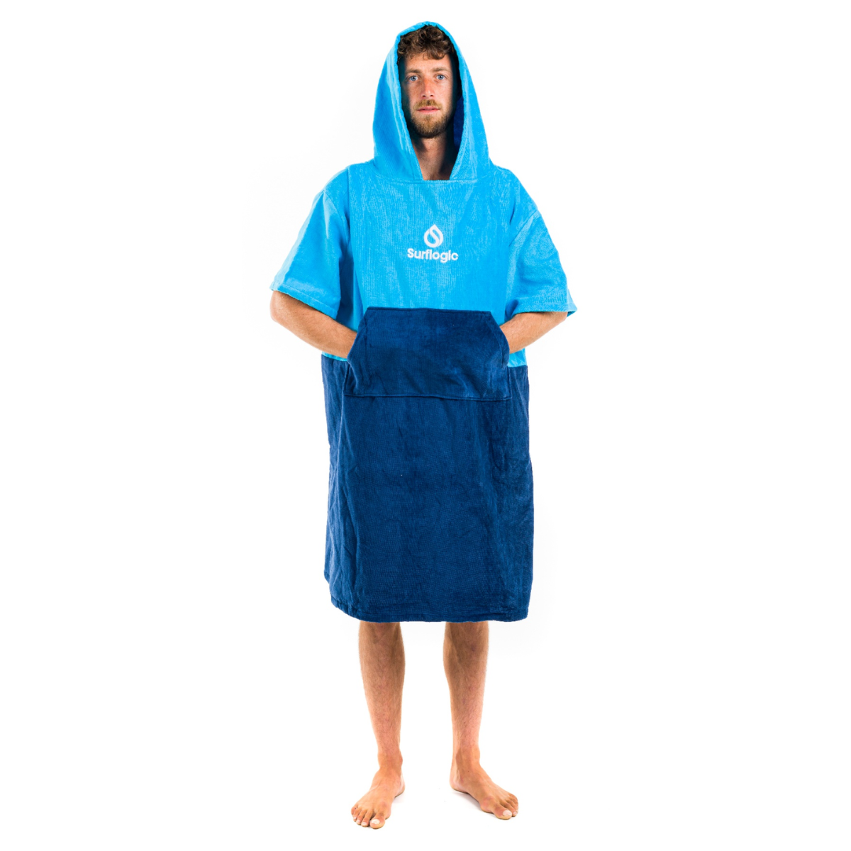 Poncho SURF LOGIC cyan & bleu marine