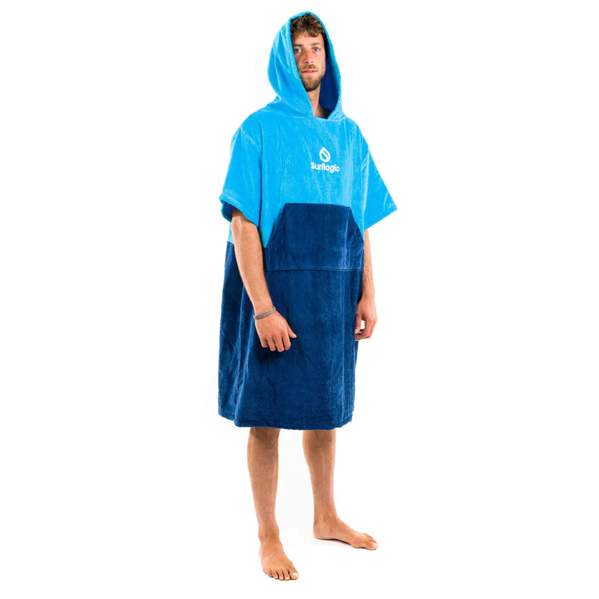 Poncho SURF LOGIC cyan & bleu marine