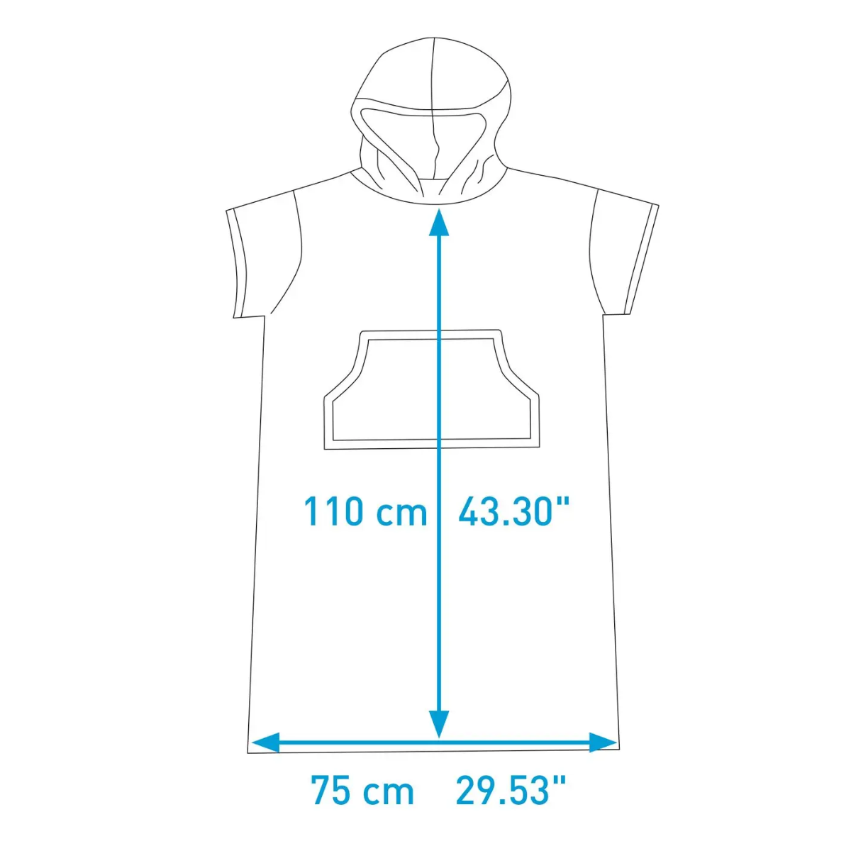 Poncho SURF LOGIC noir & bleu