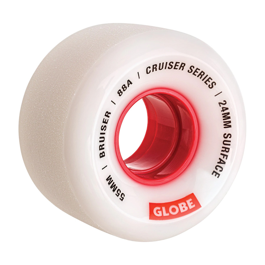 Pack 4 roues GLOBE Bruiser Cruiser 55mm White Red