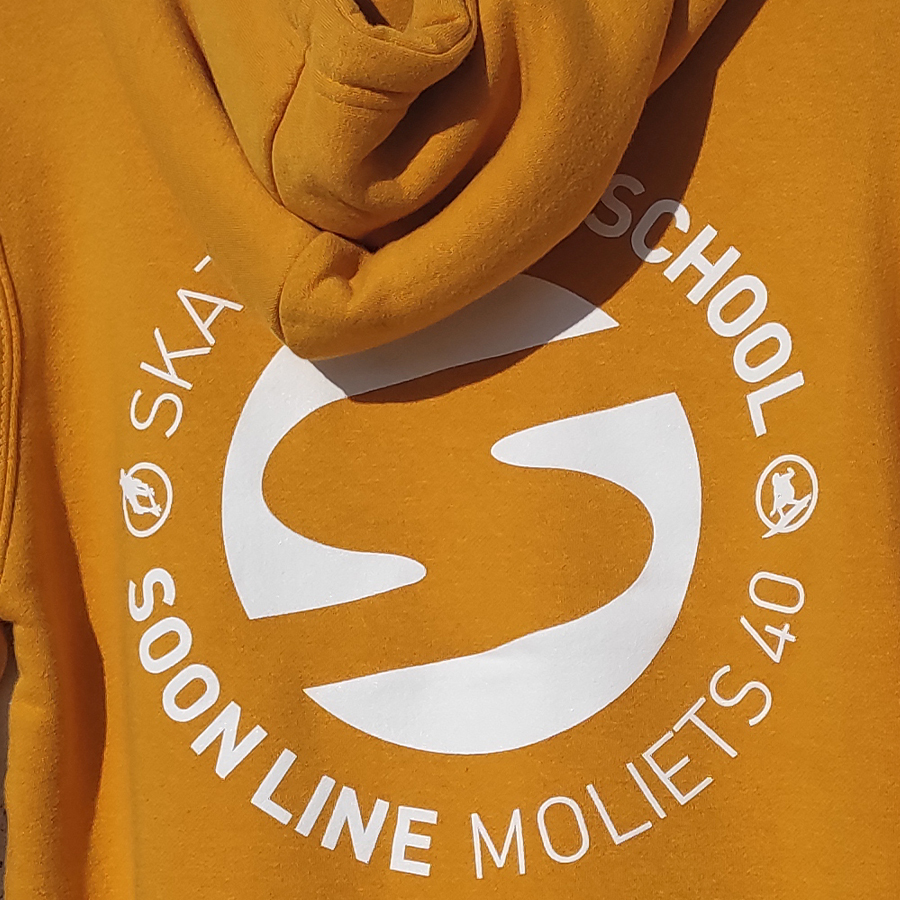 Sweat à capuche SOONLINE Moutarde & Blanc