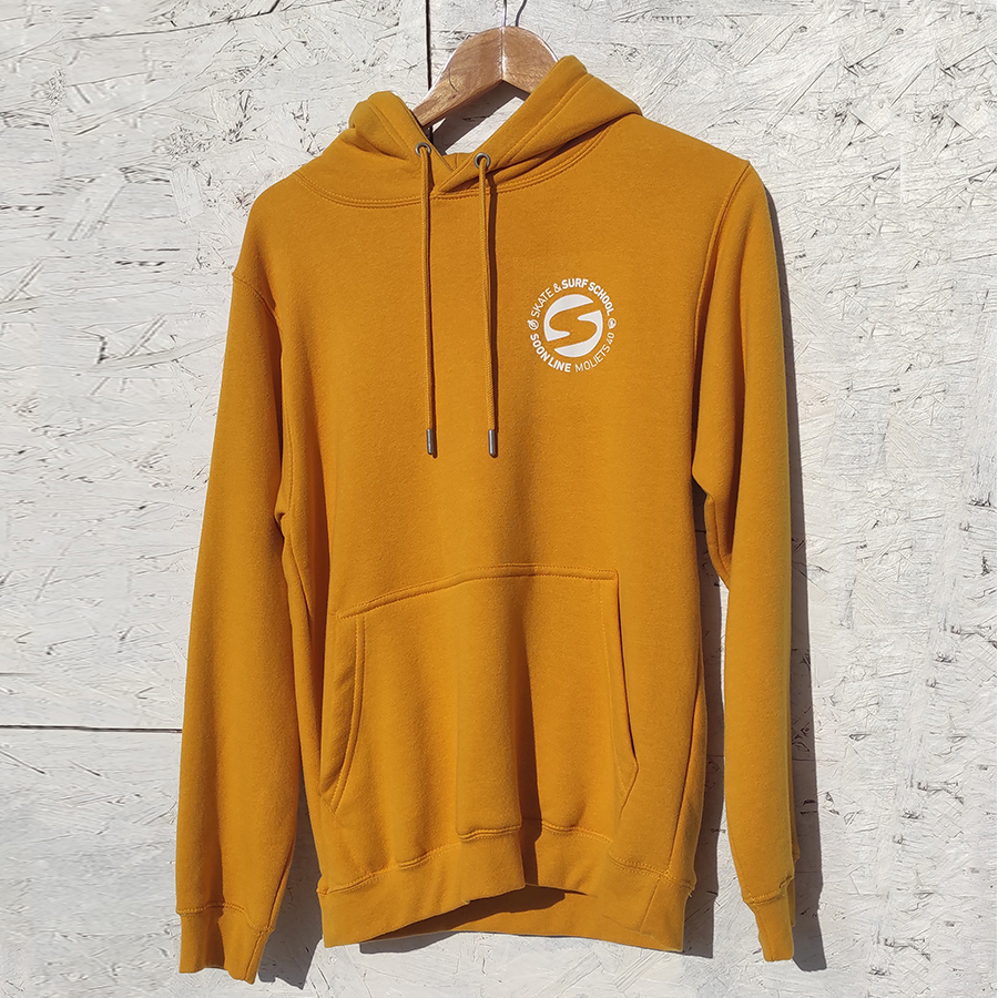 Sweat à capuche SOONLINE Moutarde & Blanc
