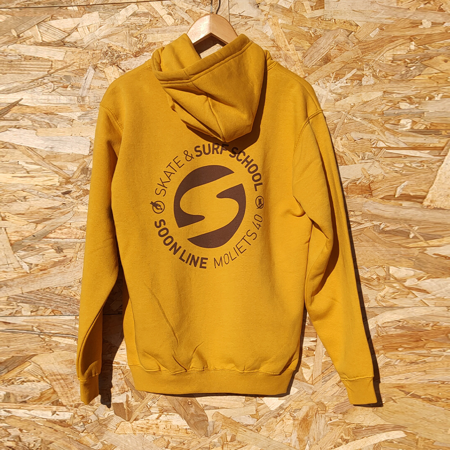 Sweat à capuche SOONLINE Moutarde & Marron