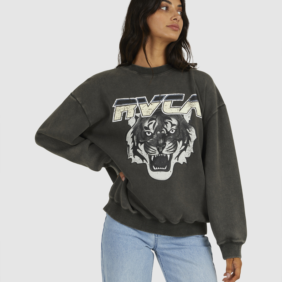 Pull RVCA Femme Jungle Cat Pirate Black
