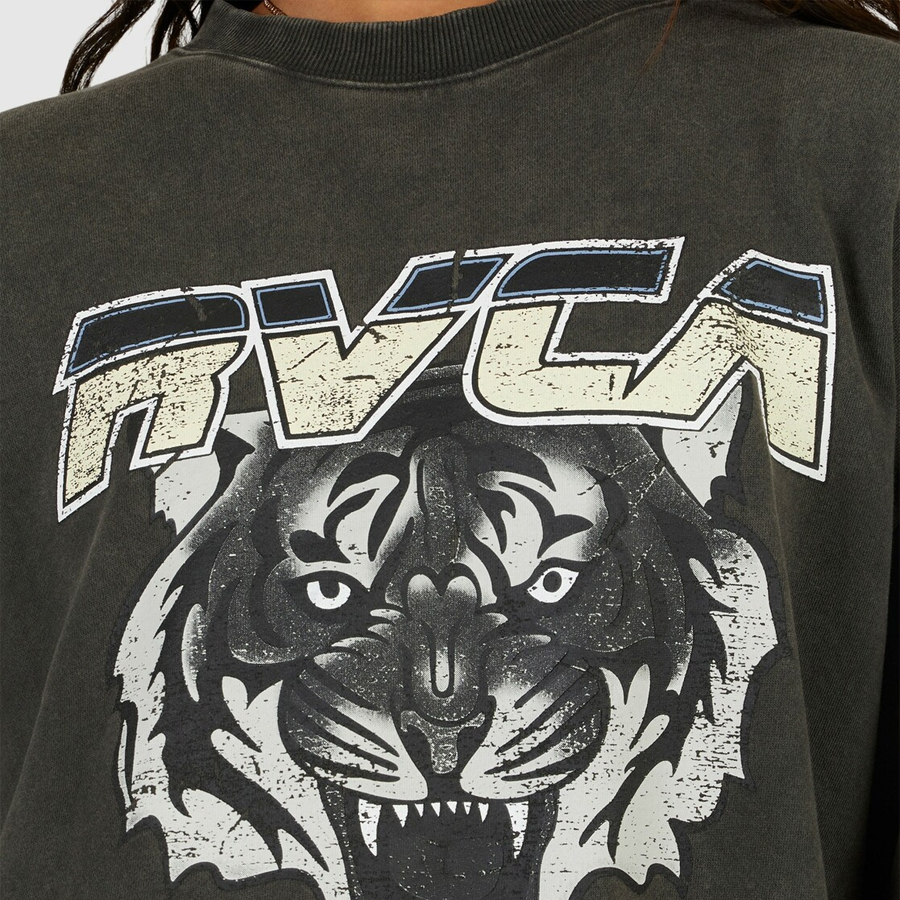 Pull RVCA Femme Jungle Cat Pirate Black