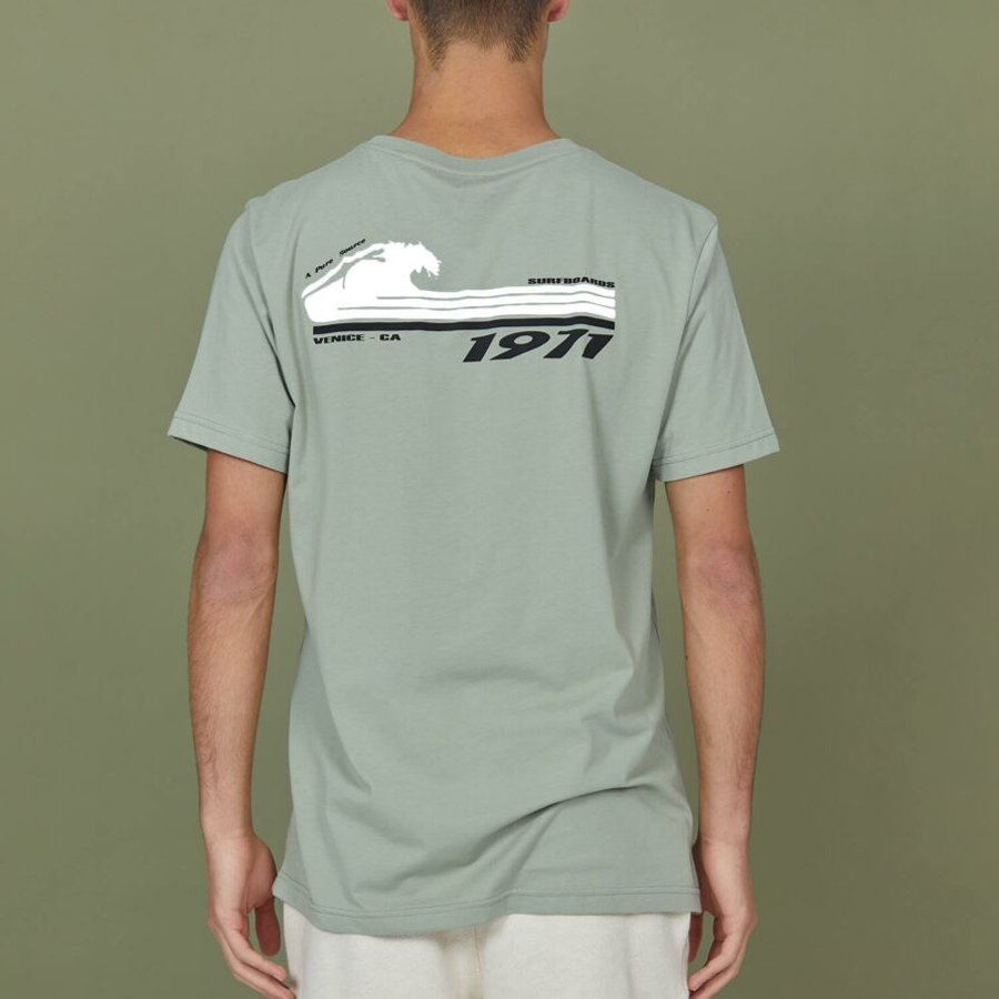 T-shirt LIGHTNING BOLT Green Front & Back Print