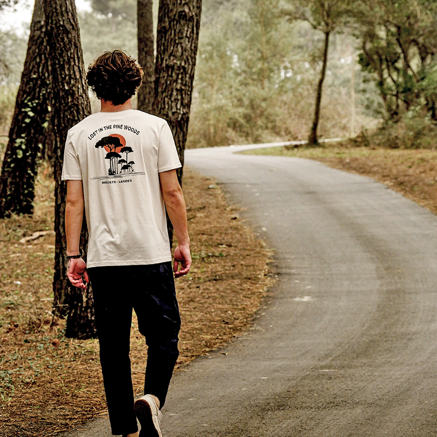 Tshirt SOONLINE Lost in the pine woods crème