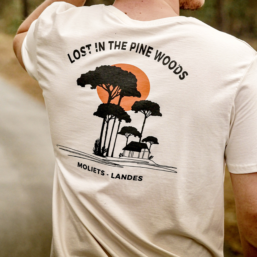 Tshirt SOONLINE Lost in the pine woods crème