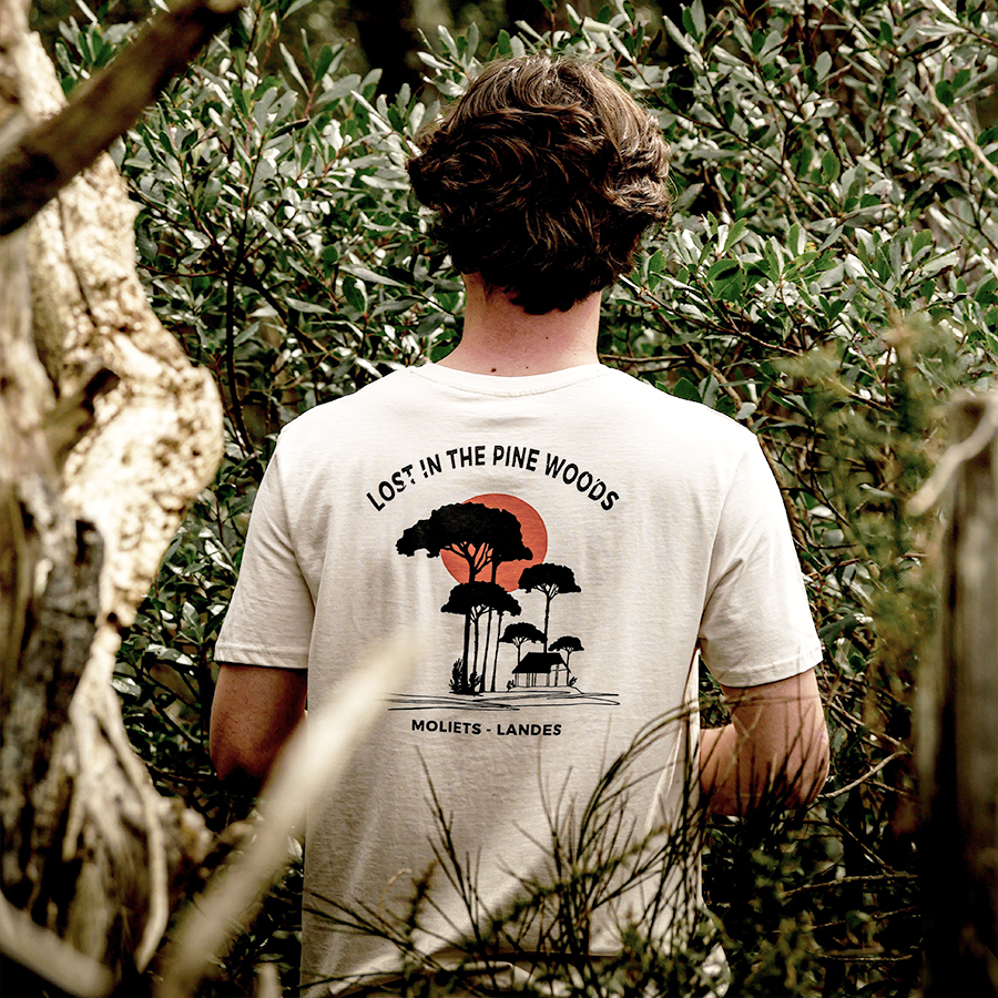 Tshirt SOONLINE Lost in the pine woods crème