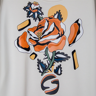 Sweat Crew Neck SOONLINE Crème Fleur