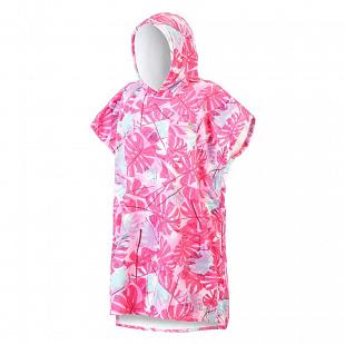 Poncho AFTER Big Leaves Burnt Pink
