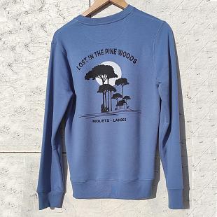 Sweat Crew Neck SOONLINE Lost in the pines woods Bleu