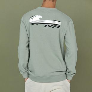 Pull Crew Neck LIGHTNING BOLT Green Front & Back Print