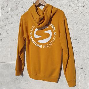 Sweat à capuche SOONLINE Moutarde & Blanc