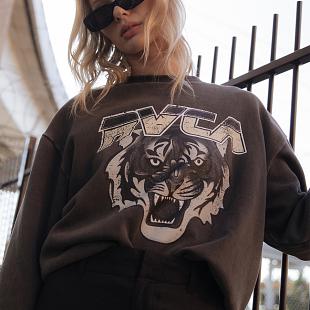 Pull RVCA Femme Jungle Cat Pirate Black