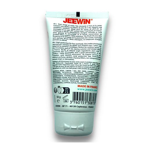 Crème Solaire JEEWIN SPF50 Minérale Waterproof