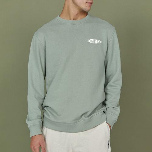 Pull Crew Neck LIGHTNING BOLT Green Front & Back Print