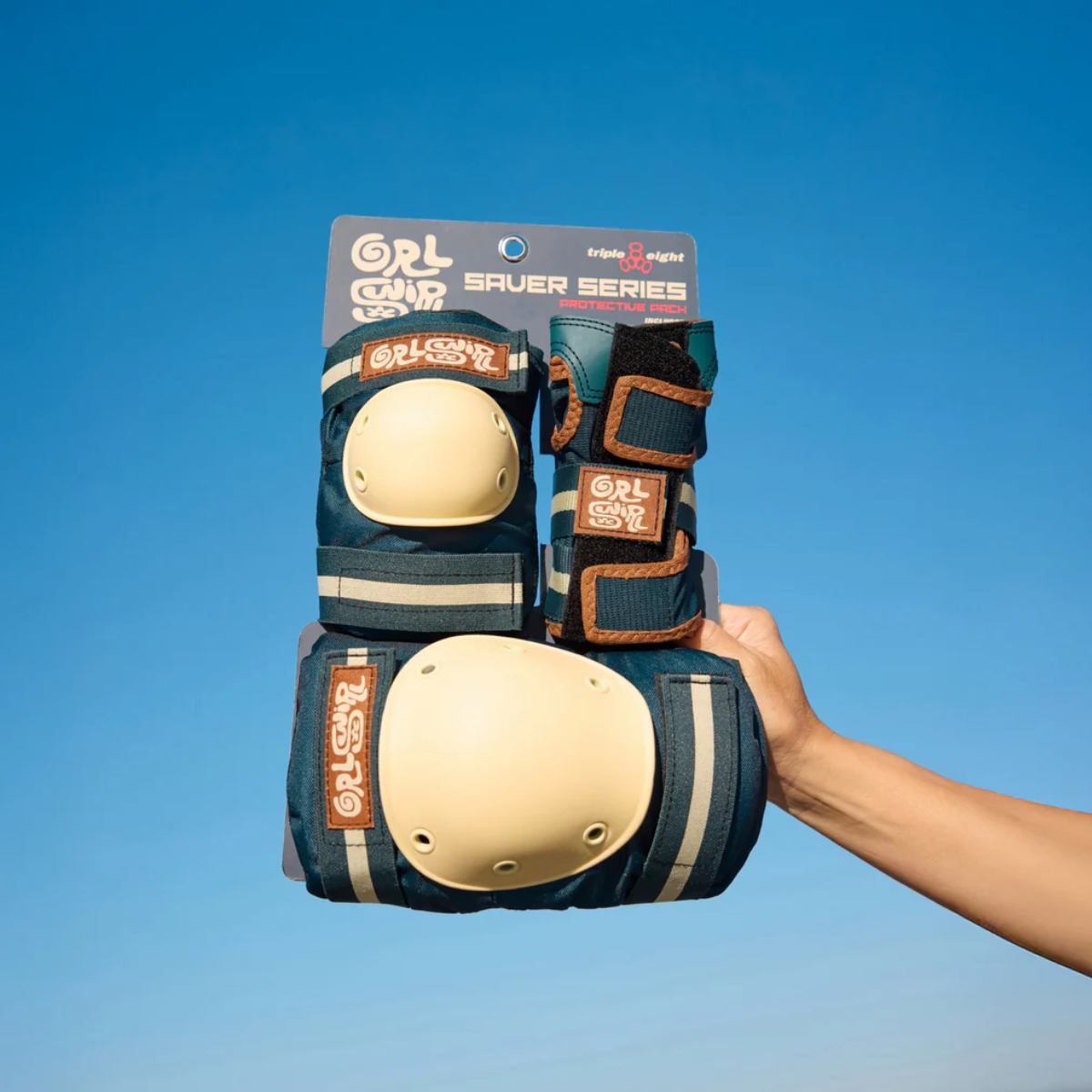 Set 3 Protections Skate TRIPLE EIGHT Grlswirl - Blue