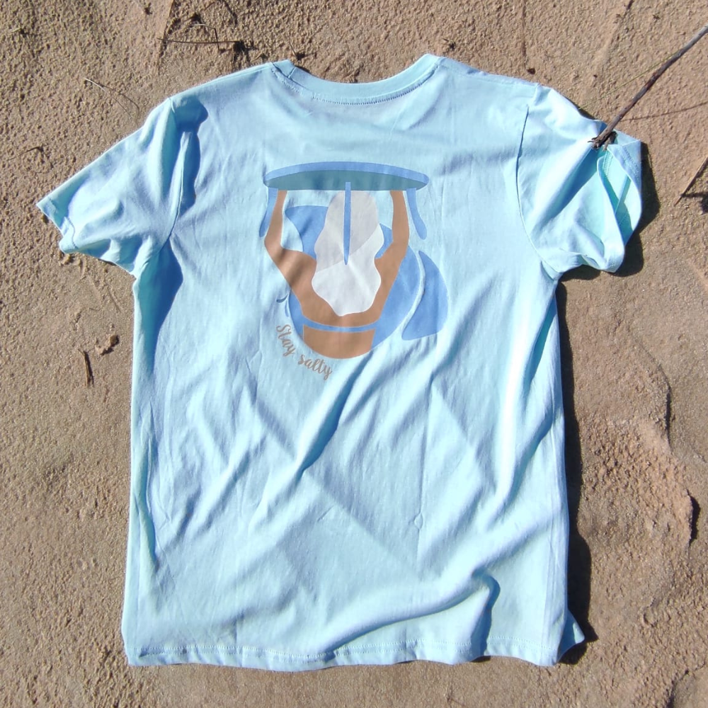 T-shirt SOONLINE Bleu "Stay Salty" Surfeuse